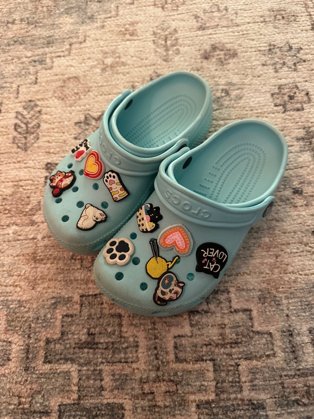CROCS Kids Light Blue Clogs with Fun Charms